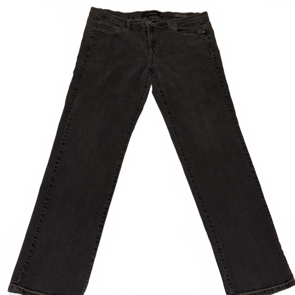 Calvin Klein Jeans Womens Size 16w Light Black Skinny Stretch Mid Rise Denim